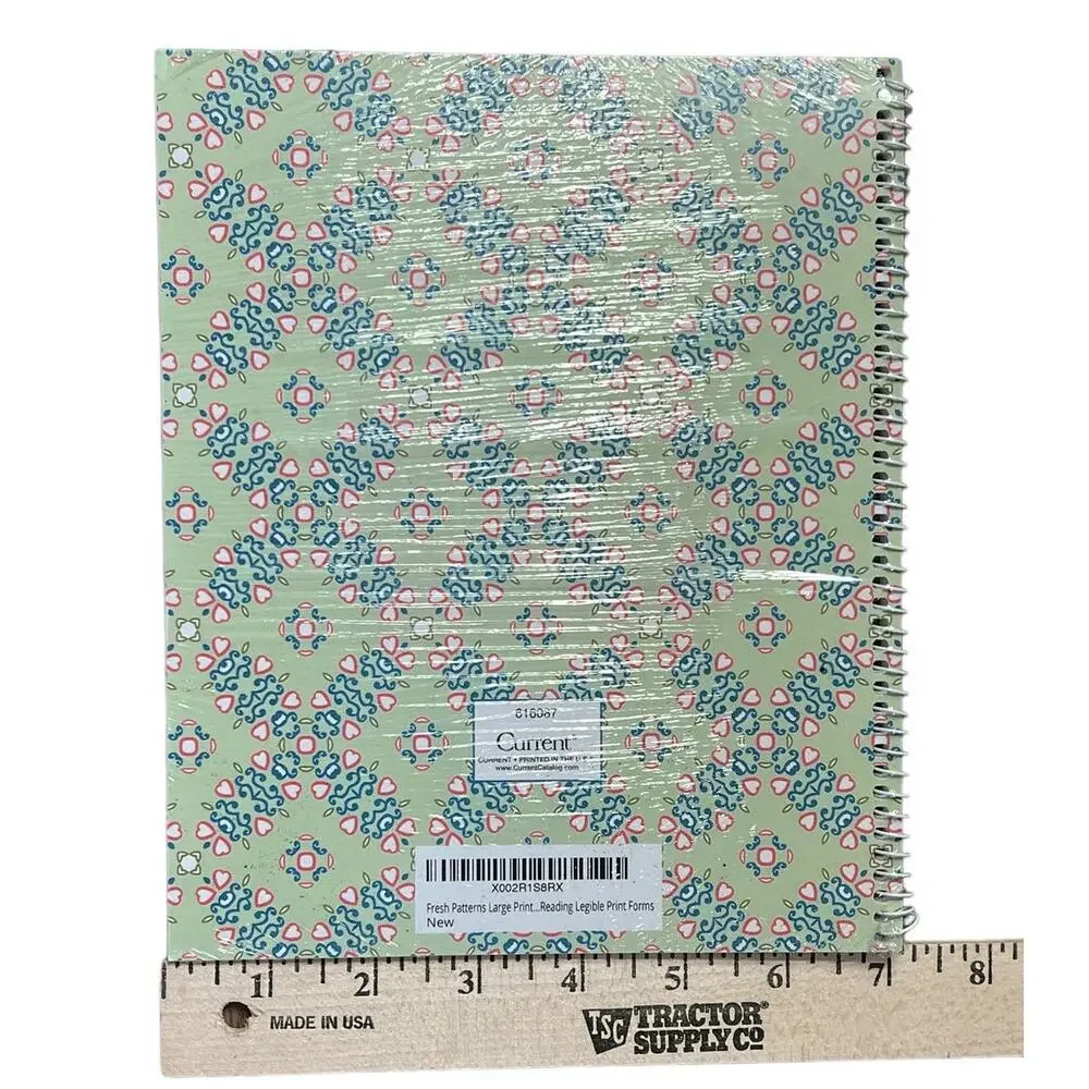 NEW Current Address Book Large‎ Print Green Blue Floral Spiral Bound Organizer